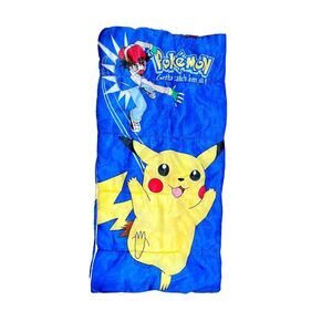 Vintage 1999 POKEMON Gotta Catch 'Em All Sleeping Bag‎ Camping Pikachu Ash Kids